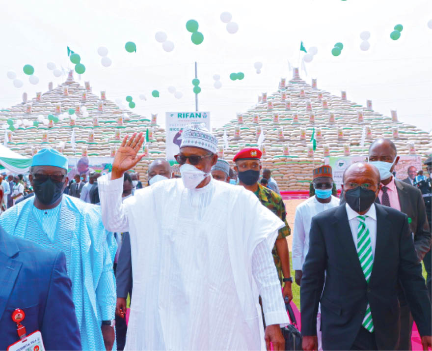 Buhari-unveils-1m-bags-mega-rice-pyramids-in-Abuja