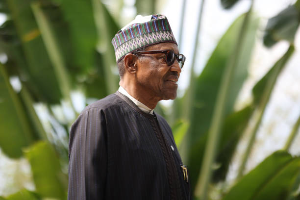 KIGALI, RWANDA - JUNE 25: Nigerian President Muhammadu Buhari arrives for the Leaders' Retreat on the sidelines of day six of the 2022 Commonwealth heads of Government meeting at the Intare Conference centre on June 25, 2022 in Kigali, Rwanda. Leaders of Commonwealth countries meet every two years for the Commonwealth Heads of Government Meeting (CHOGM), hosted by different member countries on a rotating basis. Since 1971, a total of 24 meetings have been held, with the most recent being in the UK in 2018. (Photo by Dan Kitwood - Pool/Getty Images)